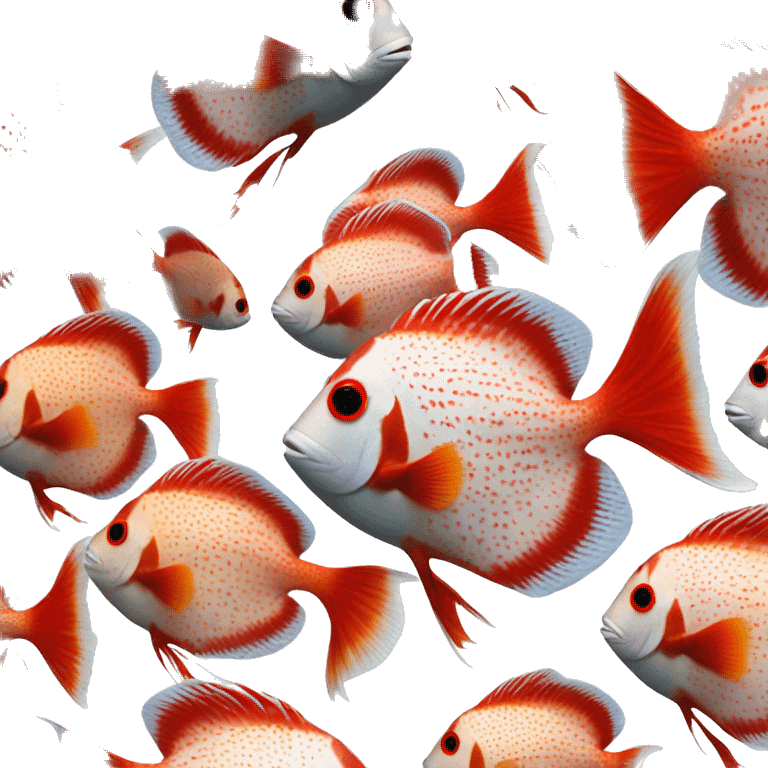 discus fish white red emoji