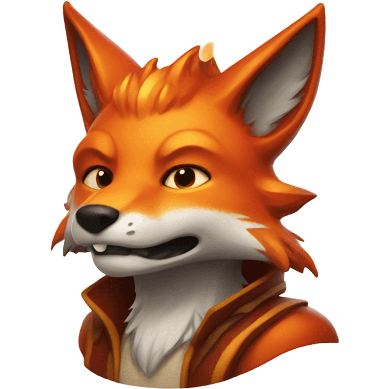 Fiery elemental fox emoji