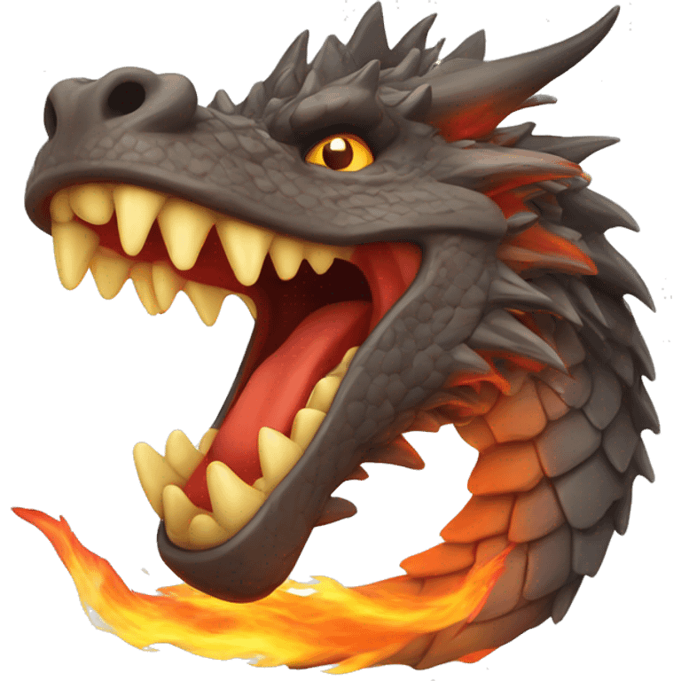 A roaring dragon with flames coming out of its mouth to represent power and fearlessness. emoji