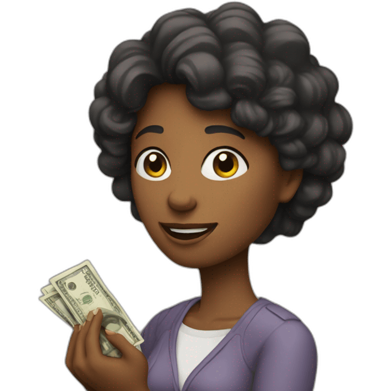 A woman having money in her hand emoji