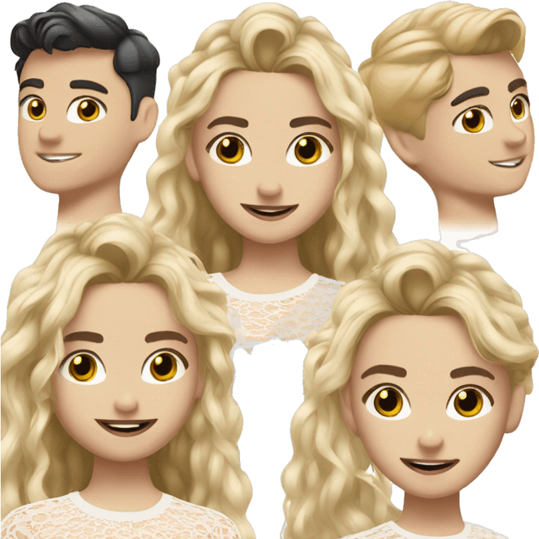 Gay blond stud wearing a sabrina carpenter lace top  emoji