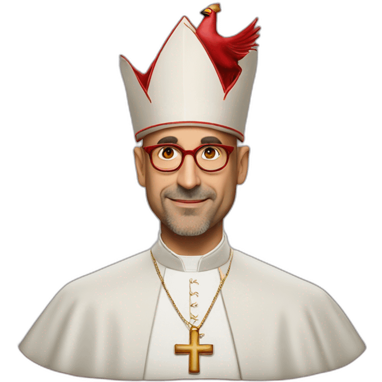 stanley tucci as a religious cardinal hat emoji