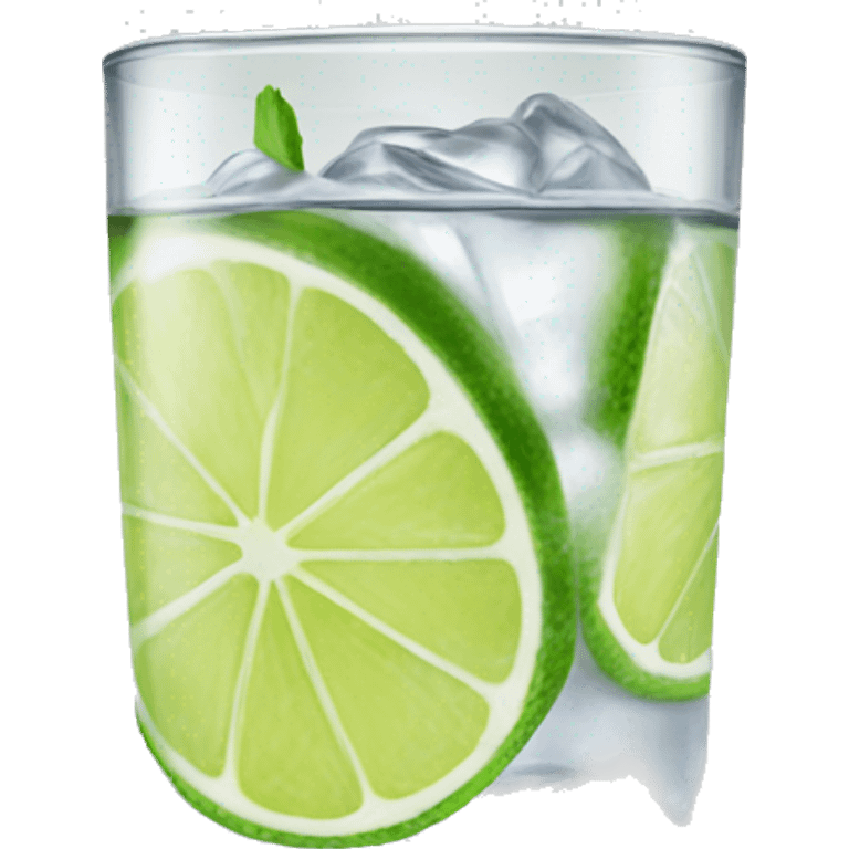 Vodka tonic with a lime emoji