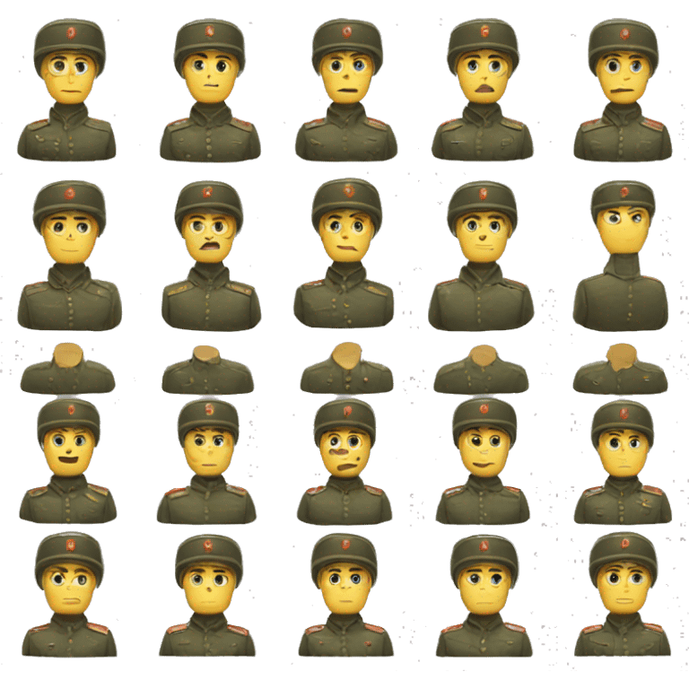 ussr soldier serious with takes emoji