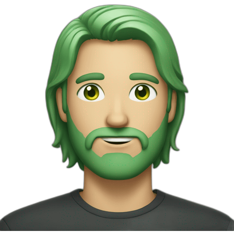 A guy with green eyes and a light beard emoji