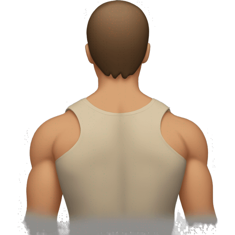 shoulders muscle back view, flat view, brown hair emoji