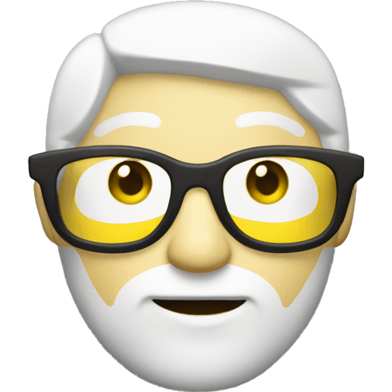 A Yellow Man with white glassess and center part hair  emoji