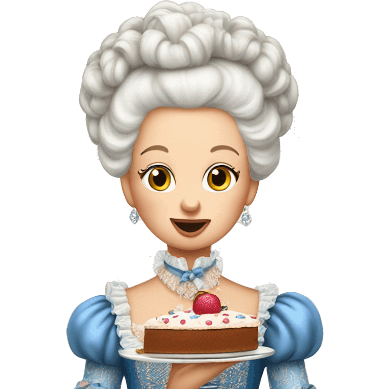 Marie Antoinette eating cake emoji