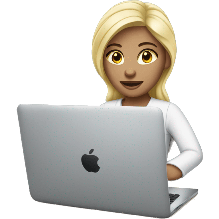 Blond Person working on macbook laptop emoji