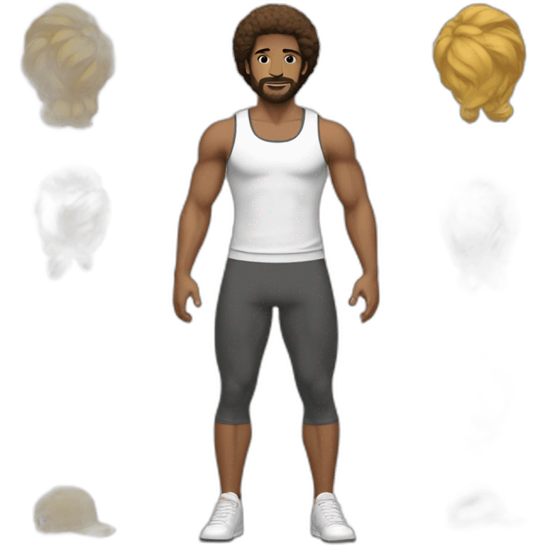 Classic 70s workout clothes for white men emoji