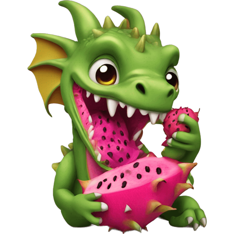 Dragon eating dragon fruit  emoji