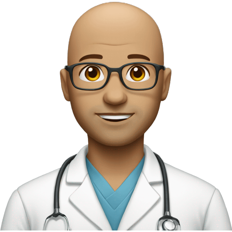 A bald doctor emoji