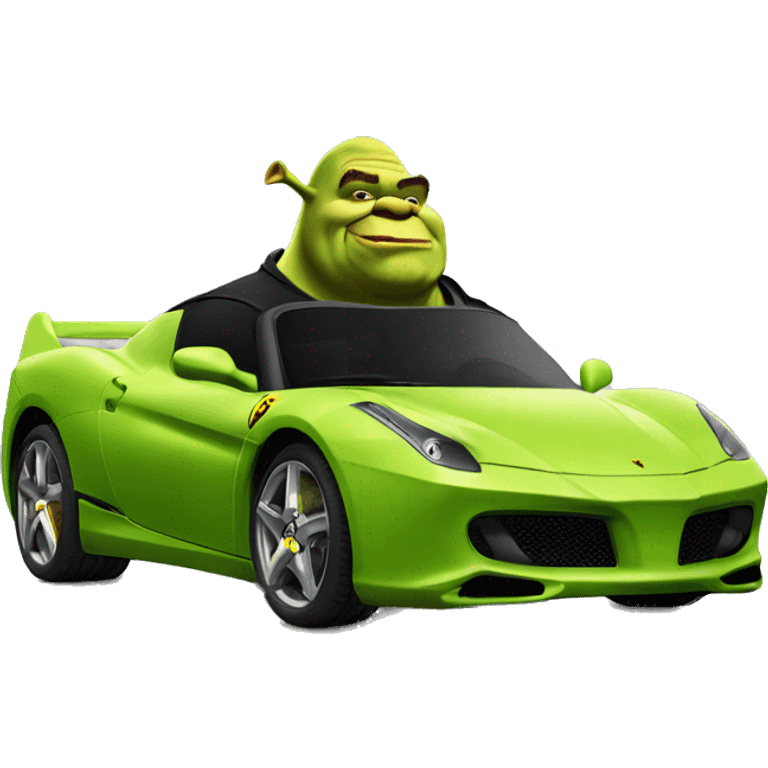 Shrek sur une ferarri emoji