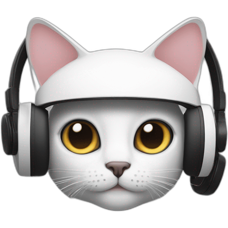 Cat with oculus quest 2 white headset emoji