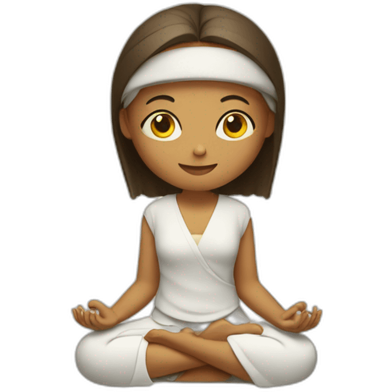 happy zen girl meditation position emoji