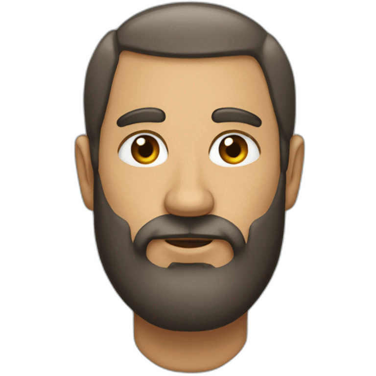 A man's head with a long beard and short hair emoji