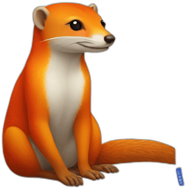 mongoose red white orange on a pillow emoji