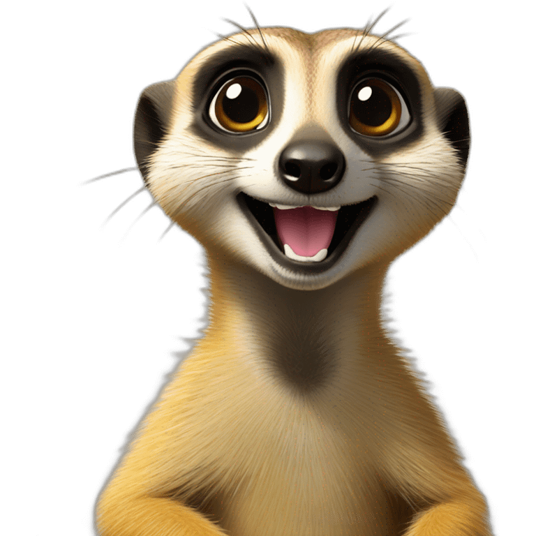 A meerkat a sign that has “Happy Birthday Priya” emoji