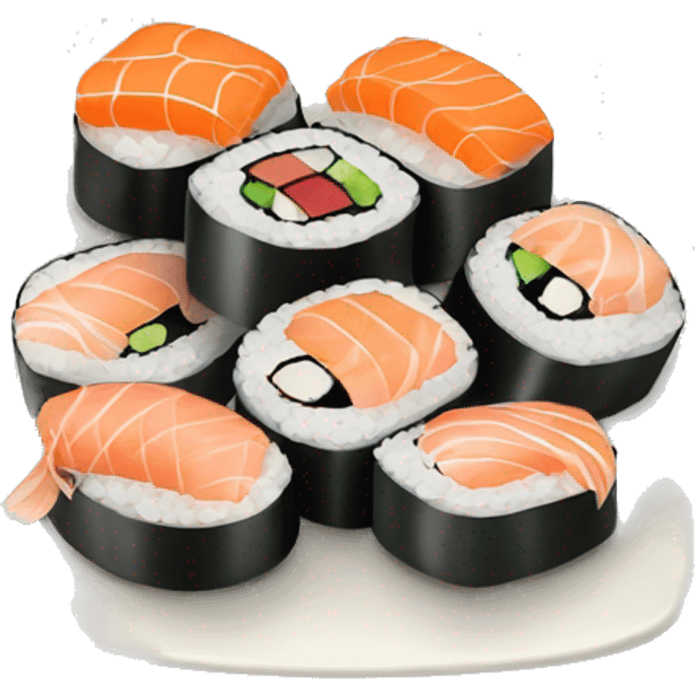 A plate full of sushi emoji