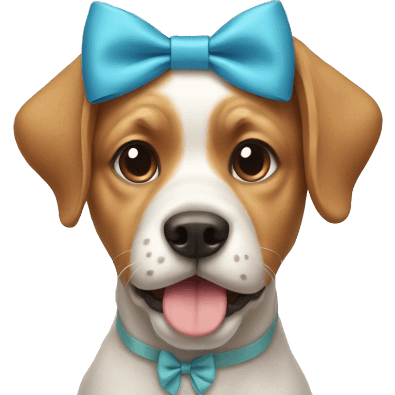 A dog wearing a bow emoji