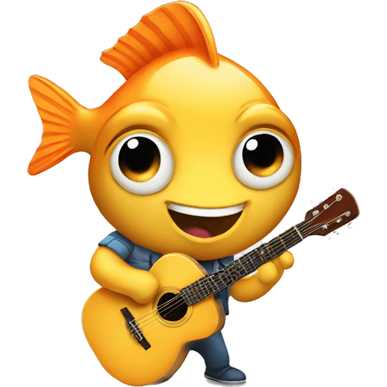 fish playing guitar emoji