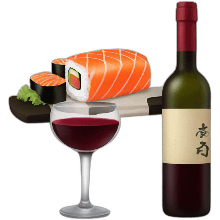 Wine and sushi emoji