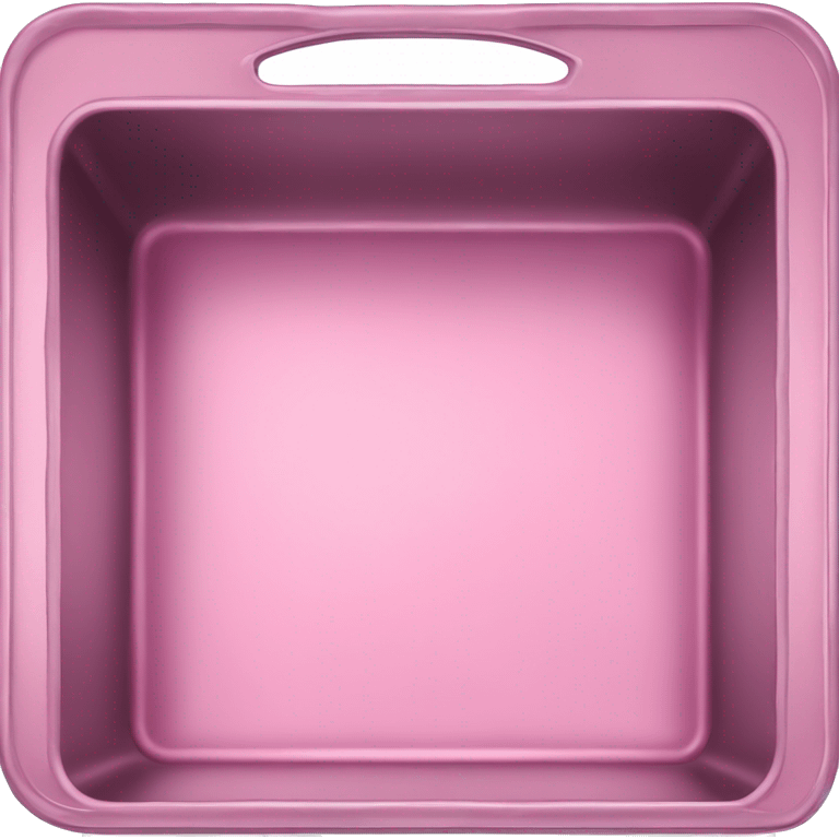 Realistic empty metallic pink baking pan with handles emoji