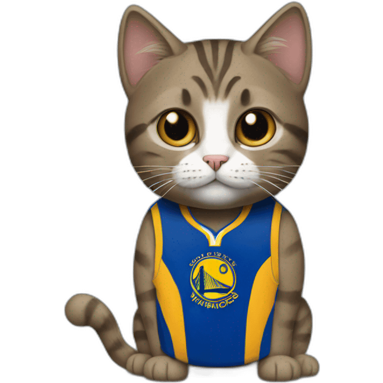 cat with a golden state warriors jersey emoji