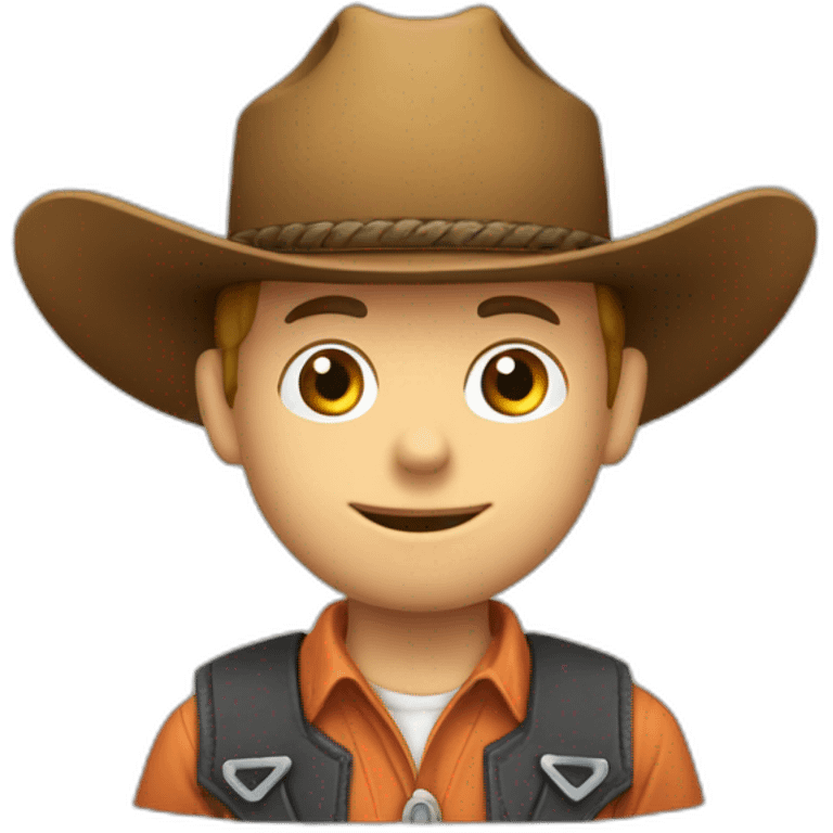 Un cow boy sur un tracteur  emoji