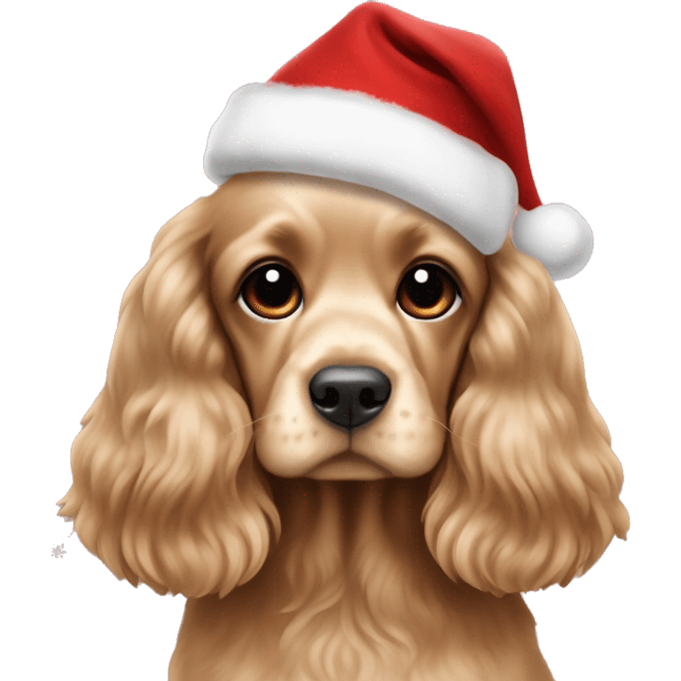 cute cocker spaniel christmas  emoji