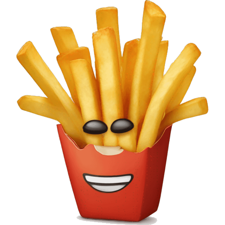 French fries with nacho cheese on top emoji