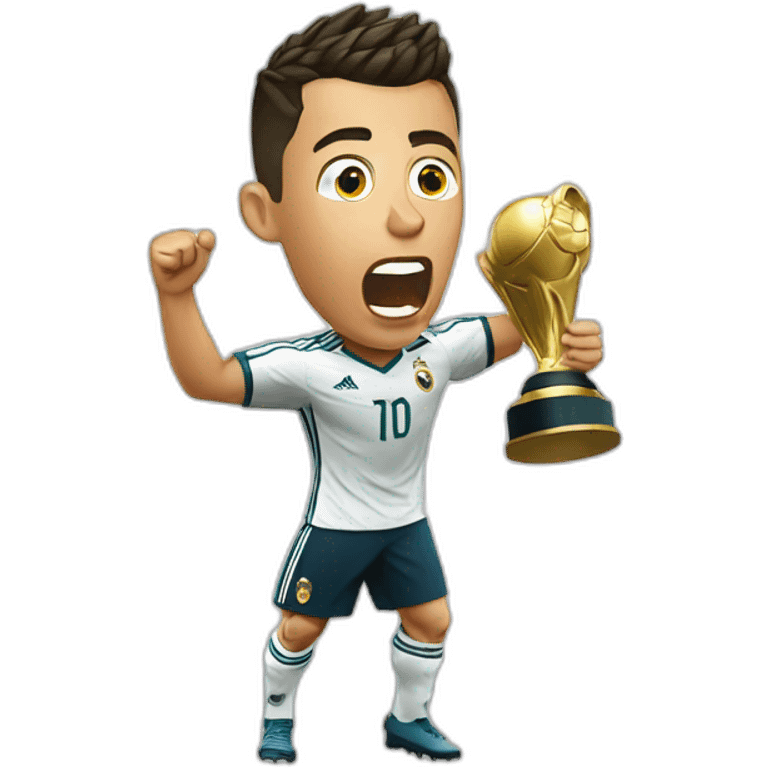 cristiano ronaldo, screaming, trophy emoji