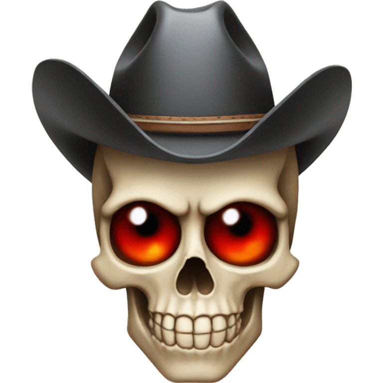 Skull with cowboy hat and red eyes emoji