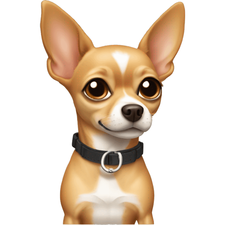 Light brown chihuahua with a collar emoji