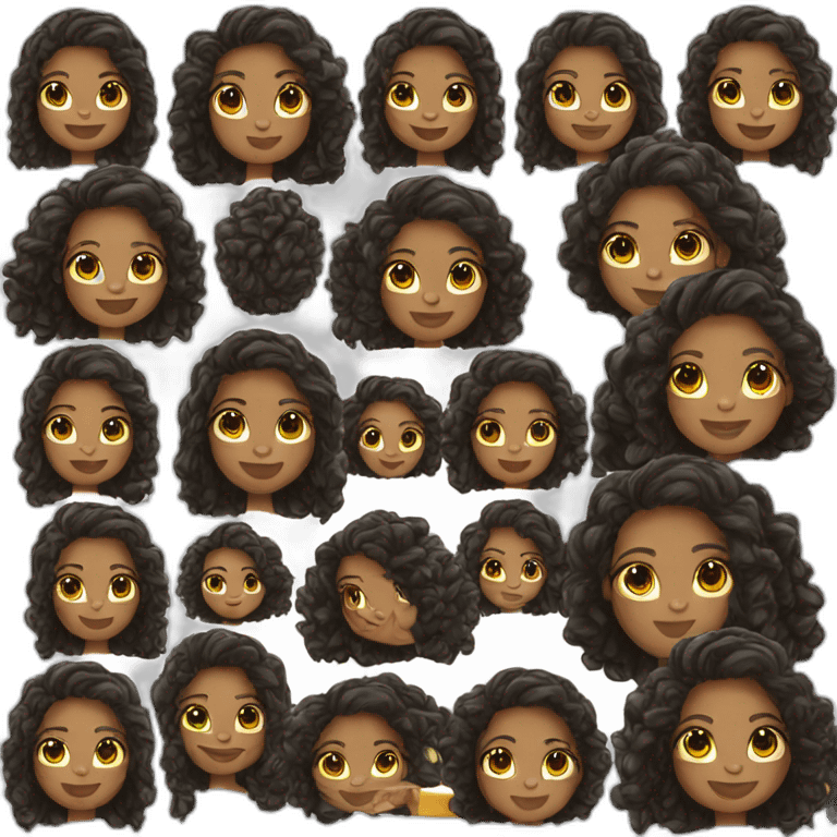 A nice black girl with long hair emoji