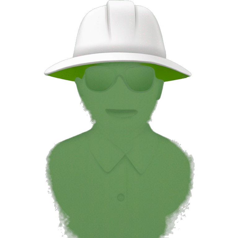 gardener pith helmet jacket white green trees  emoji