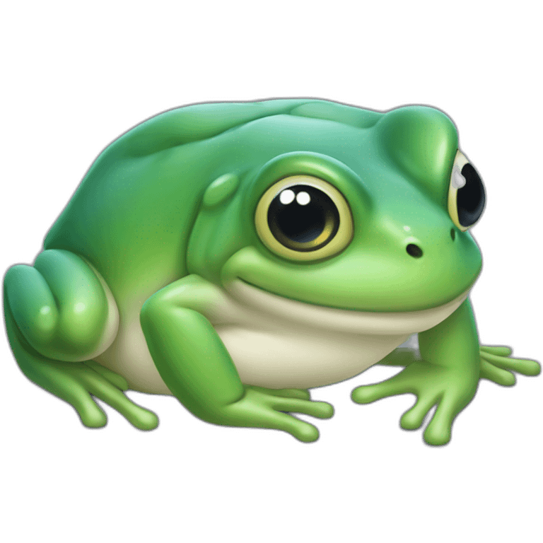 Grenouille mignonne bleu emoji