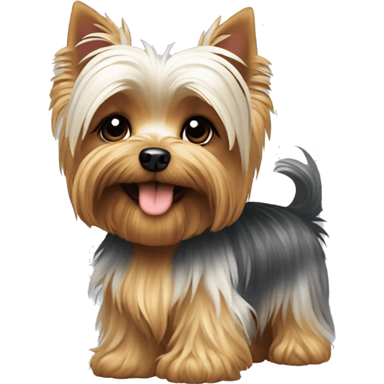 Dog Yorkshire terrier happy white color emoji