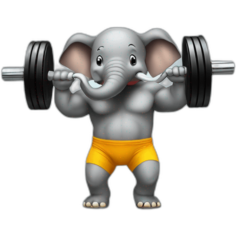 Elephant pumping iron emoji