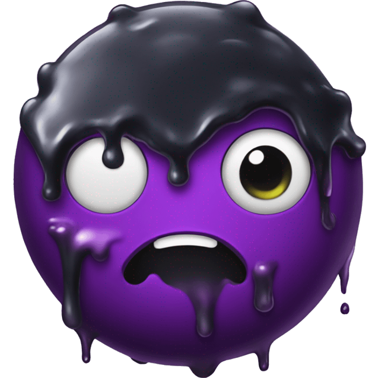 Black purple slime who melt emoji