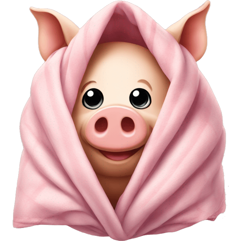 Pig wrapped in a blanket emoji