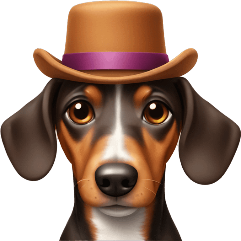 Sausage dog wearing hat emoji