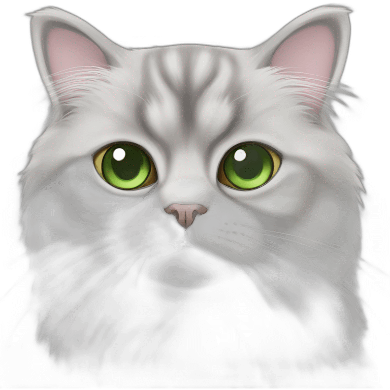 chinchilla persian cat with green eyes emoji