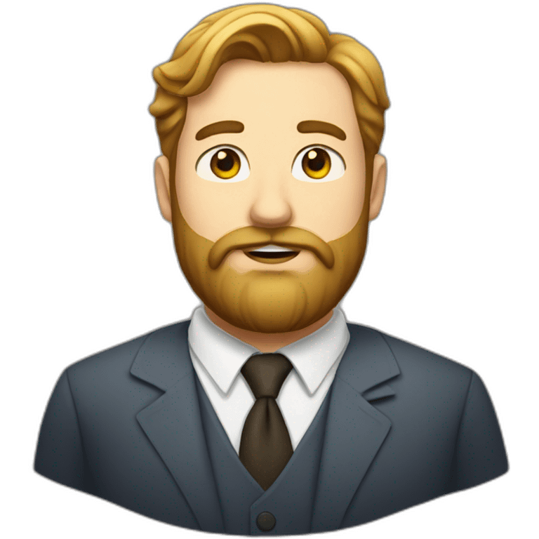 Beard fat man and a white collar emoji