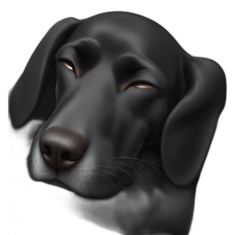 all black hound dog sleeping emoji