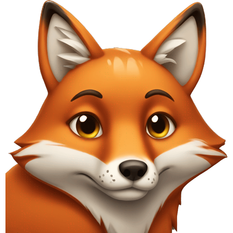 Fox with sad face emoji