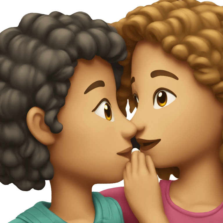 boy kissing girl head emoji