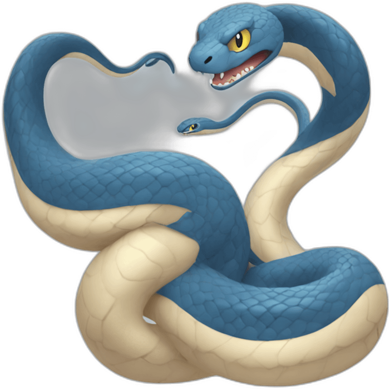 snake blue and beige angry pokemon emoji