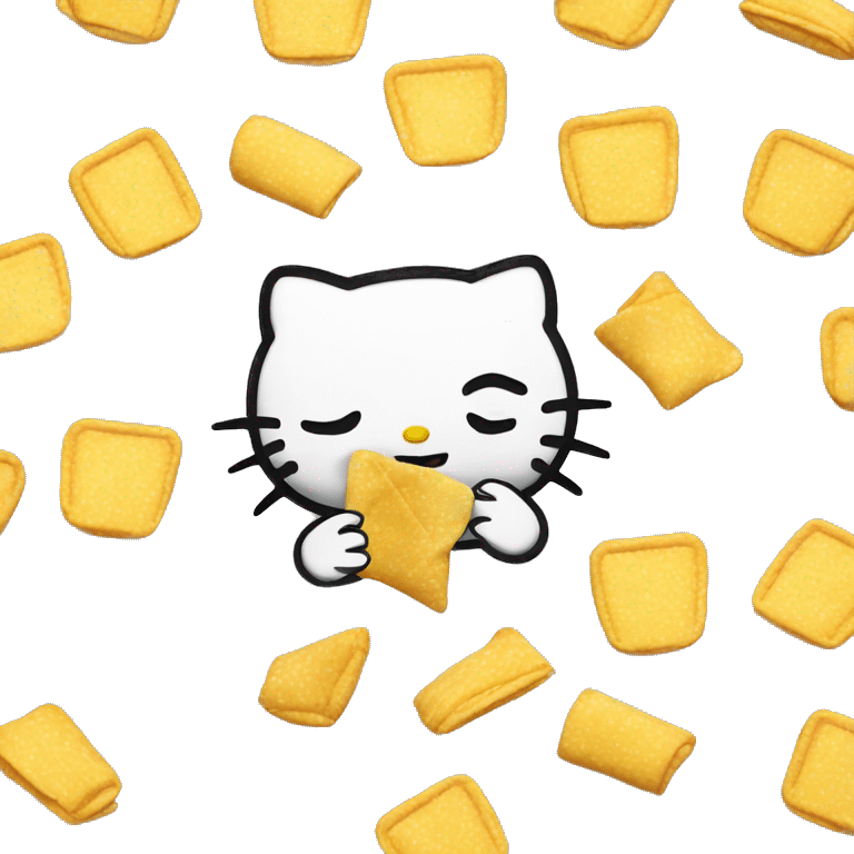 Hello kitty eating chips  emoji