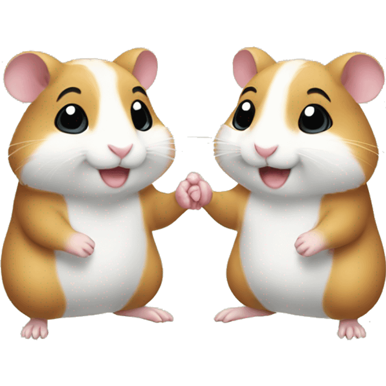 two hamsters giving handshake  emoji